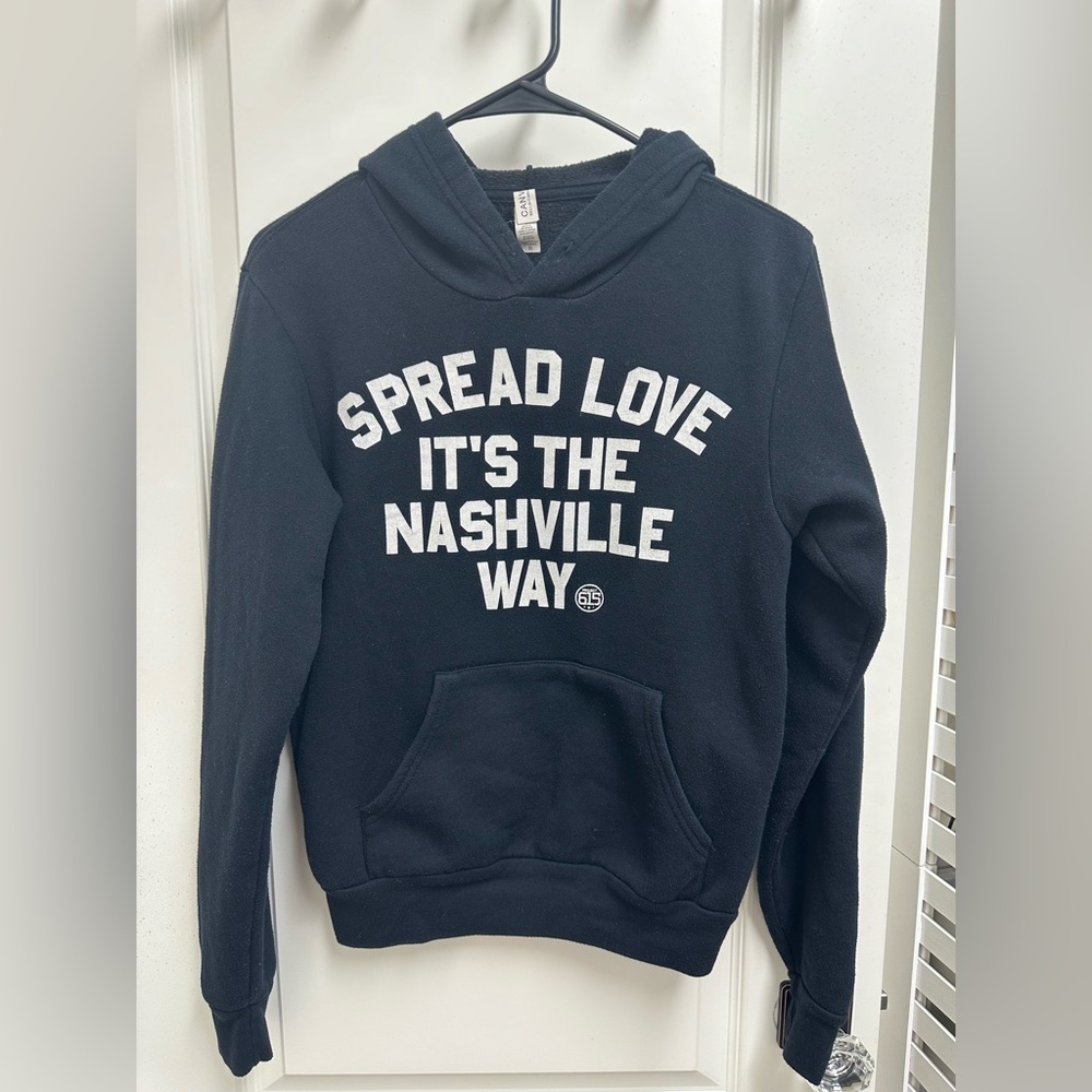 Project 615 Spread Love It’s the Nashville Way Hoodie SZ XS Black Pullover Top